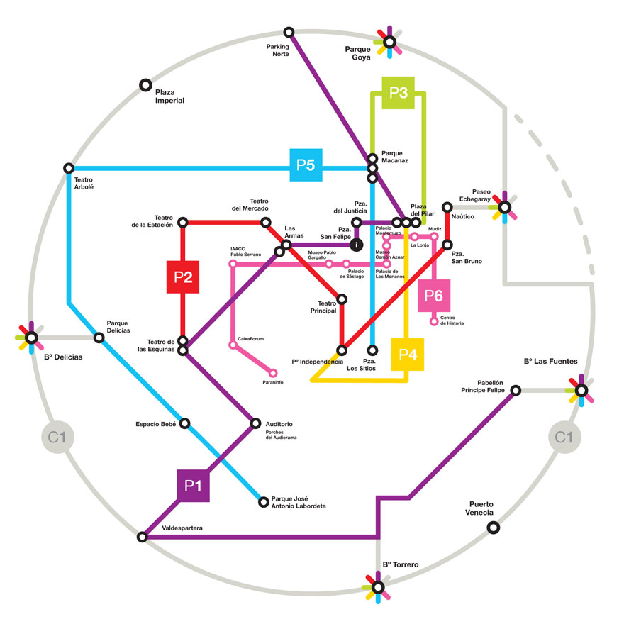 Metro Fiestas del Pilar - Diseño gráfico Ayuntamiento de Zaragoza